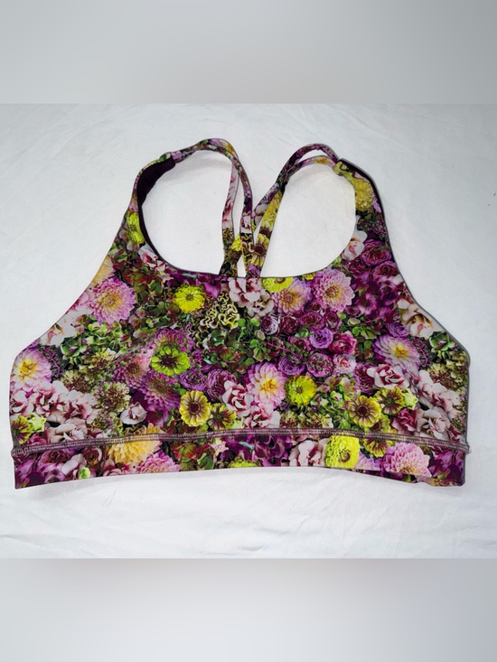 lululemon athletica Other - lululemon athletica Floral Print Strappy Sports Bra in Purple, Green, Yellow